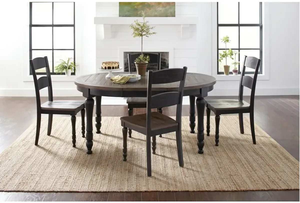 Ginger Round to Oval Dining Table - Black