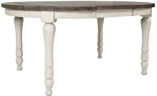 Ginger Round to Oval Dining Table - White