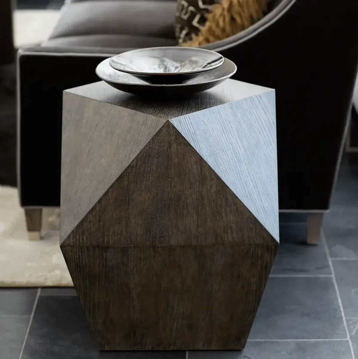 Linea Geometric End Table