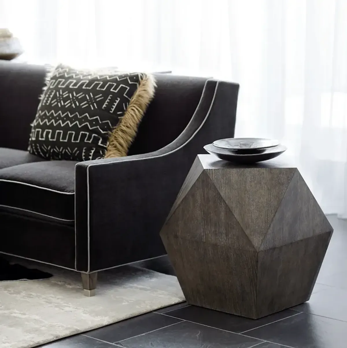 Linea Geometric End Table