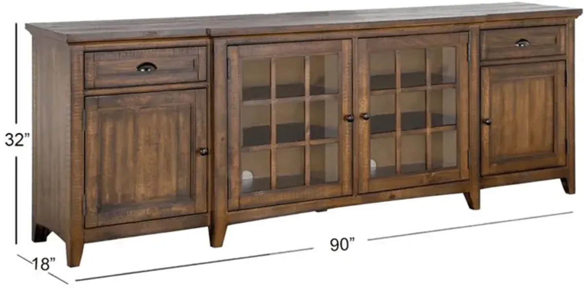 Arlington 90-Inch TV Stand - Nutmeg