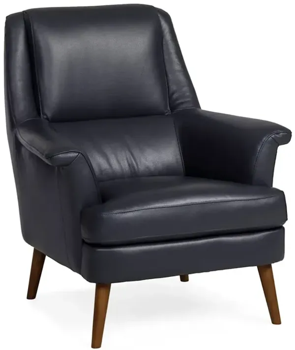 Adele Leather Accent Chair - NAVY