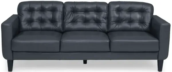 Zane Leather Sofa - BLUE