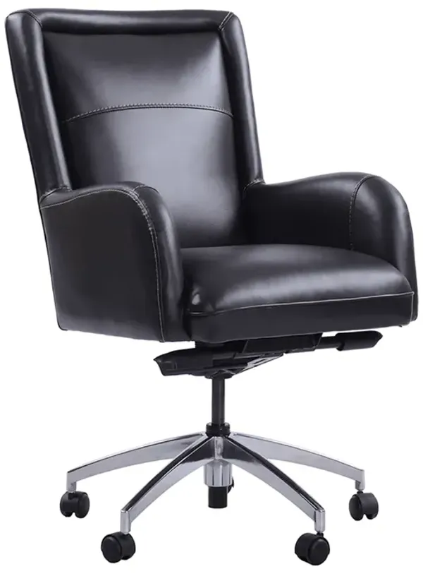 Reese Leather Desk Chair - Blackberry