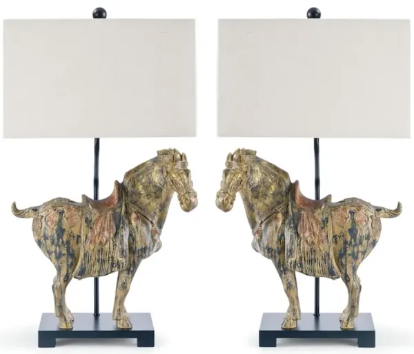 Dynasty Horse Accent Lamp Set of 2