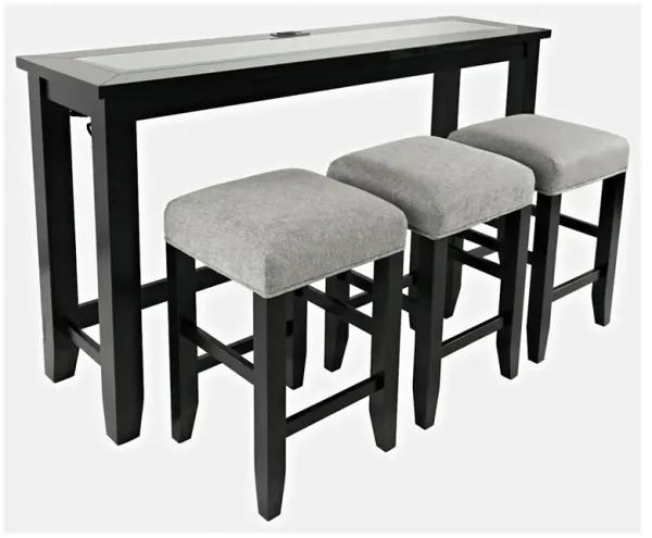 Sheridan Sofa Console with 3 Stools