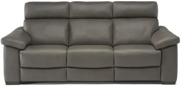 Matera Leather Power Reclining Sofa - SMOKE