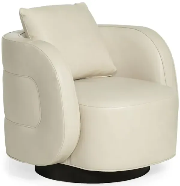 Compass Leather Swivel Chair