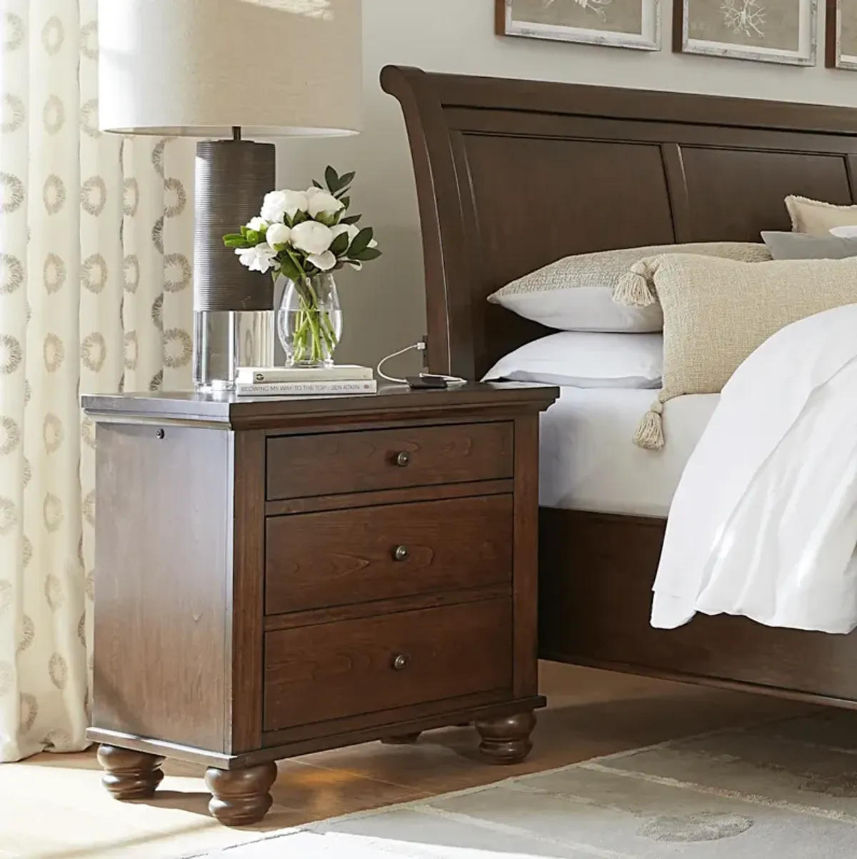 Cambridge Three Drawer Nightstand - Classic Cherry
