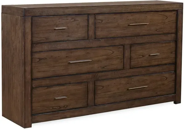 Modern Loft Six Drawer Dresser - Brownstone