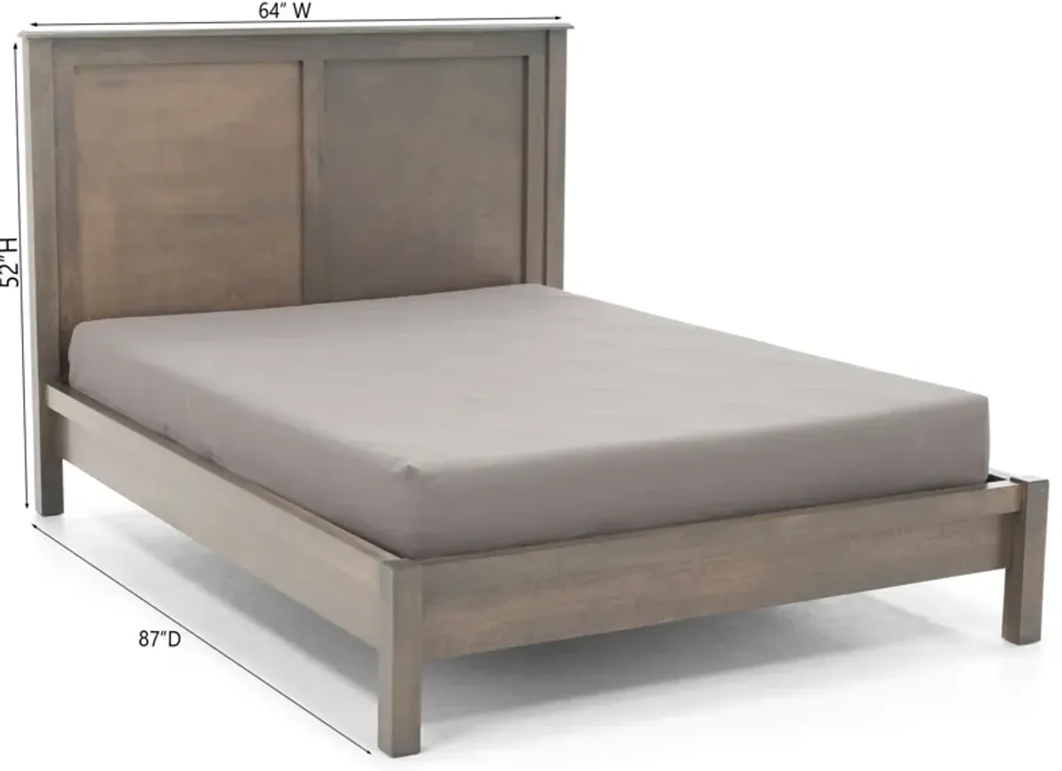 Witmer Taylor J Grey Queen Panel Bed with 52" Headboard