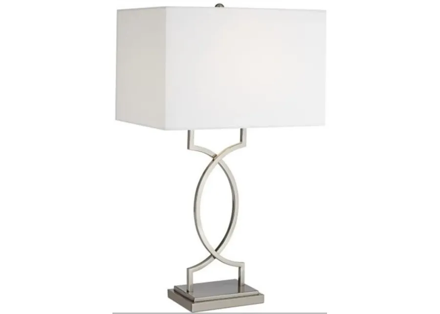 Brushed Steel Modern Table Lamp 30"H