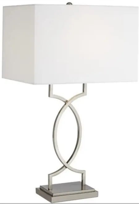 Brushed Steel Modern Table Lamp 30"H