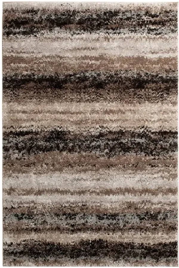 Structures Brown/Black Stripe Torrent Area Rug 5"W x 7'6"L