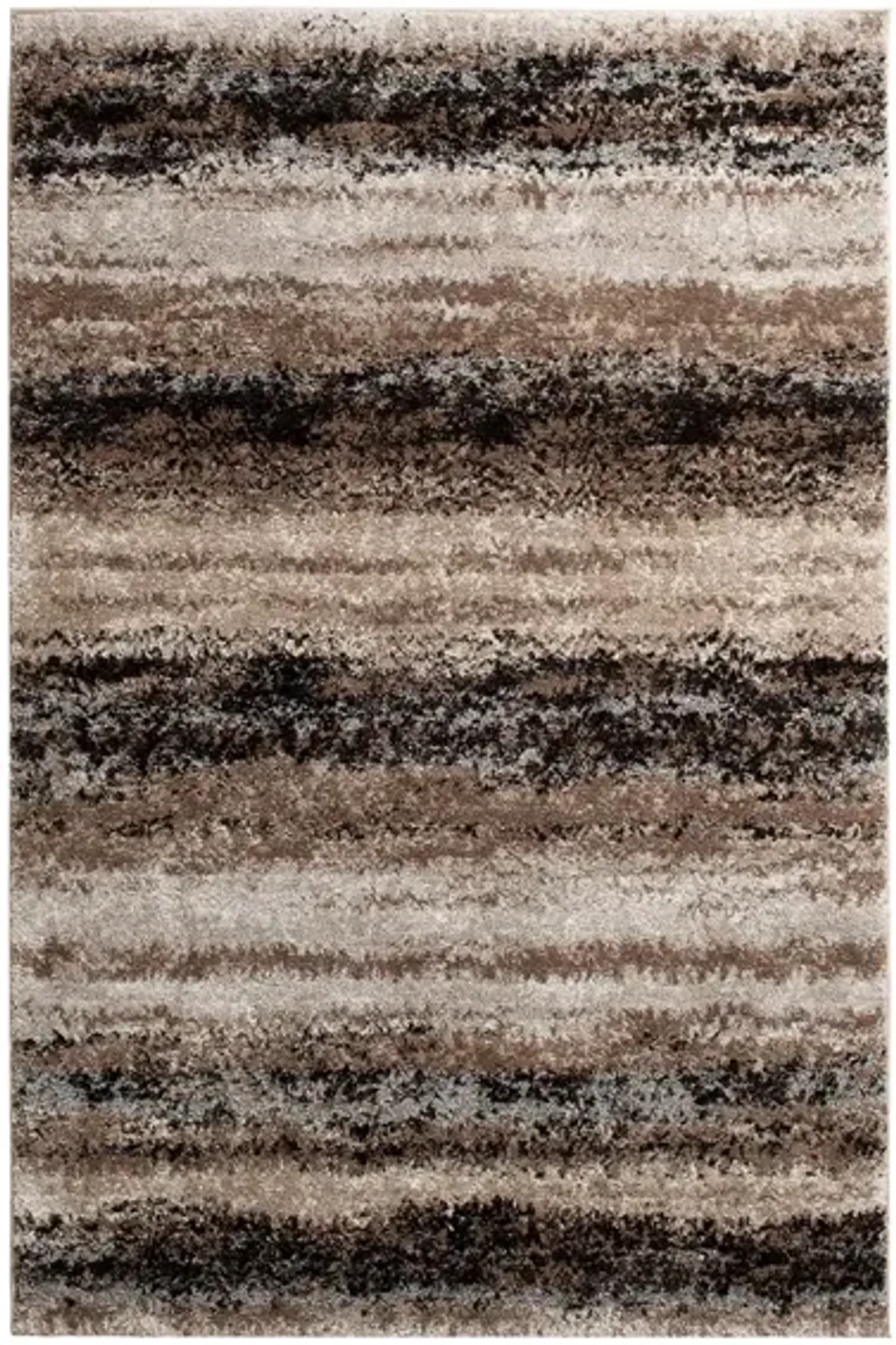 Structures Brown/Black Stripe Torrent Area Rug 7'10"W x 9'10"L