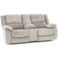 Night In Power Reclining Console Loveseat in Pewter