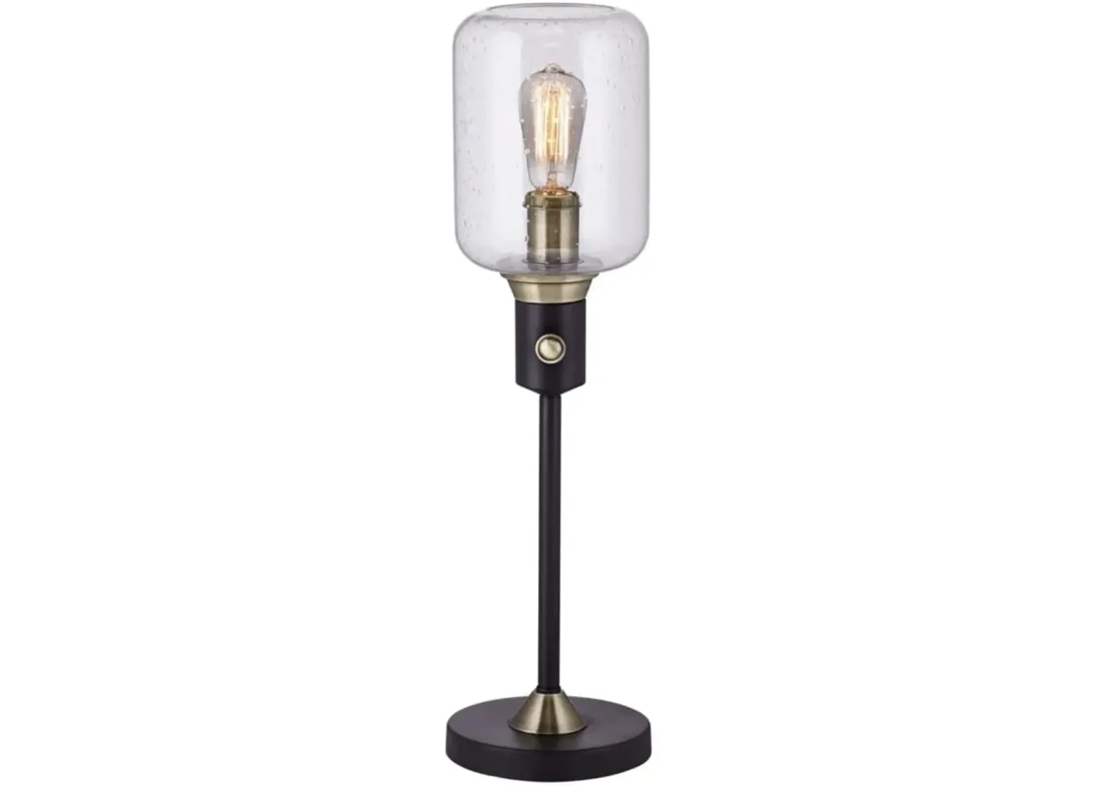 Black Hurricane Uplight With Edison Bulb Table Lamp 25.5"H