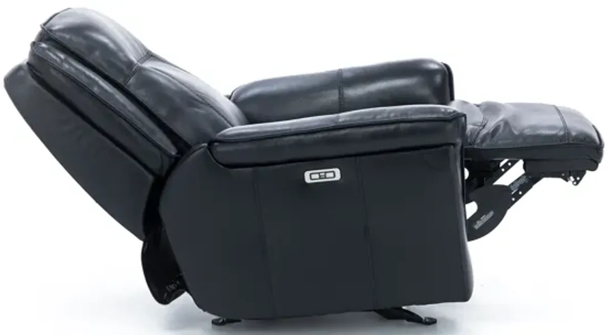 Arthur Leather Power Gliding Recliner in Black