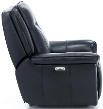 Arthur Leather Power Gliding Recliner in Black