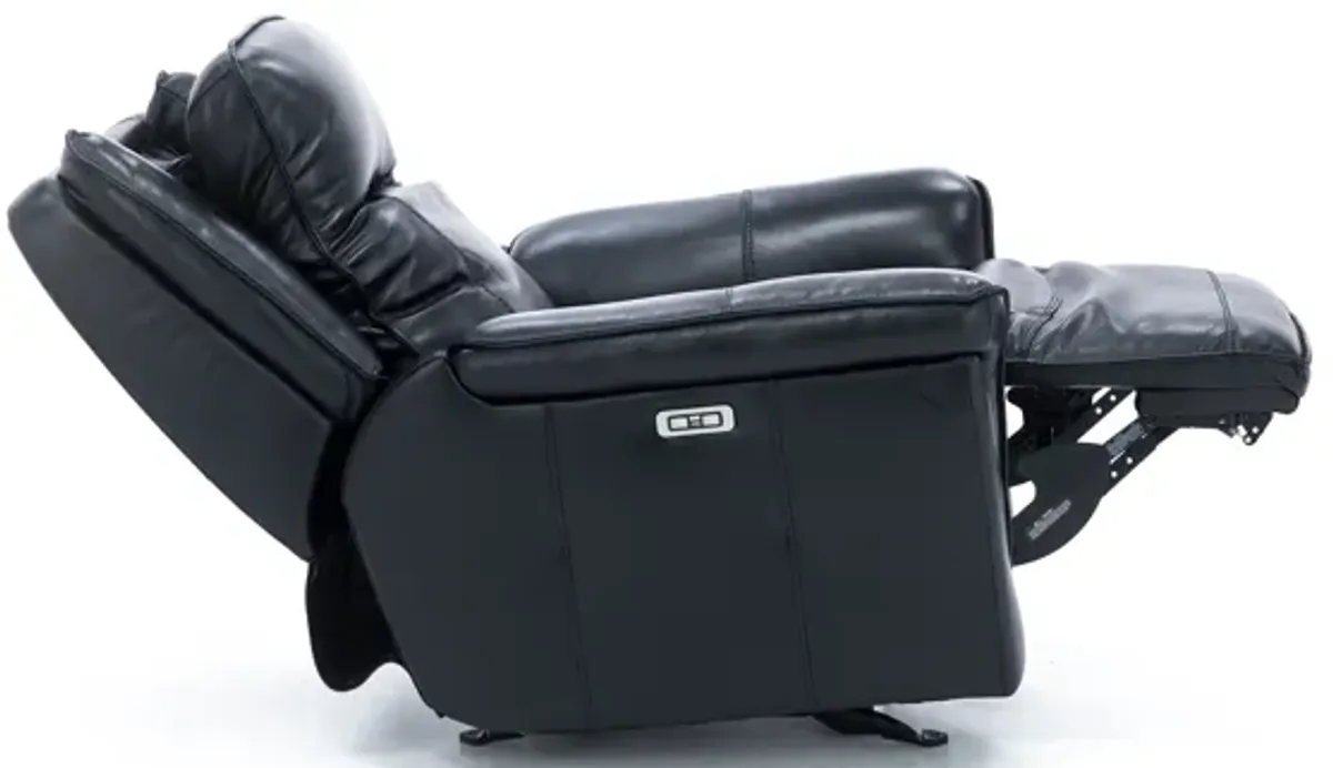 Arthur Leather Power Gliding Recliner in Black