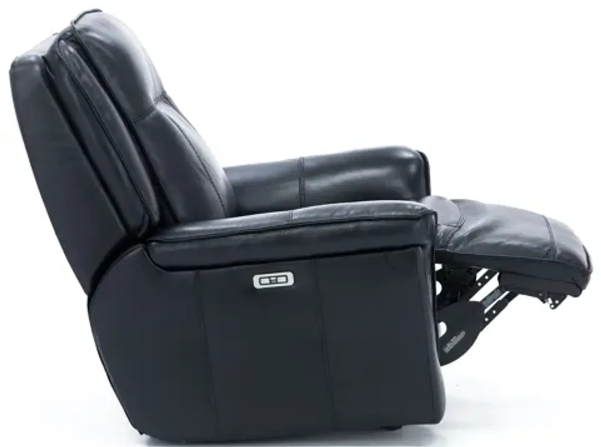 Arthur Leather Power Gliding Recliner in Black