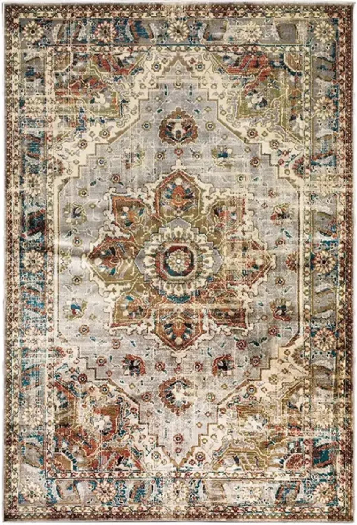 Juliette Grey Medallion Area Rug 5'3"W x 7'3"L