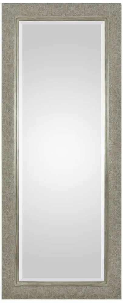 Silver Finish Beveled Leaner Mirror 33"W x 81"H