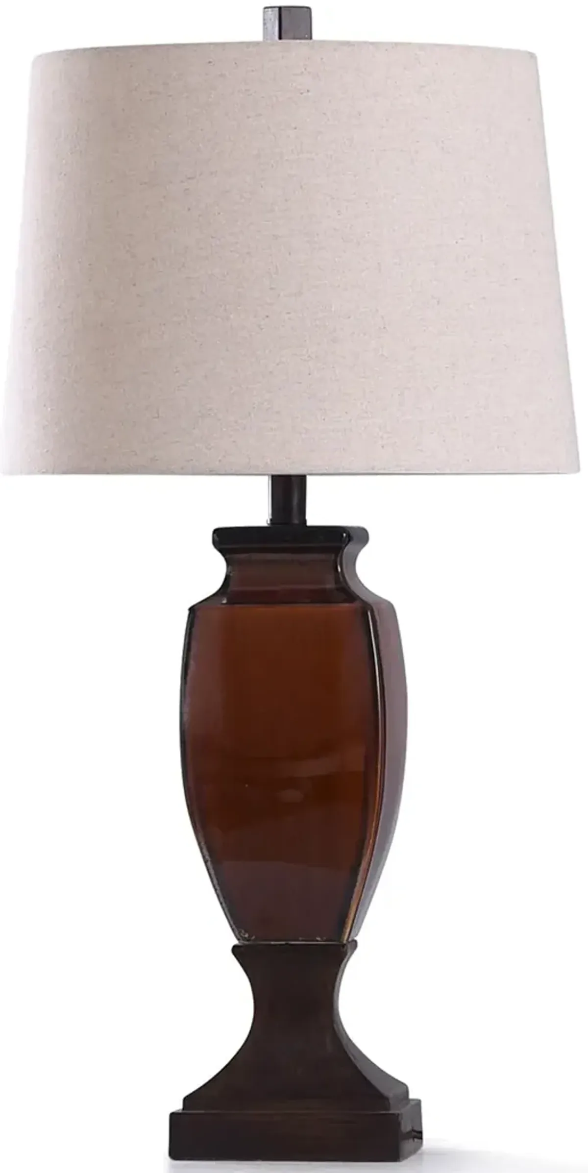 Rust and Bronze Ceramic Table Lamp 30"H