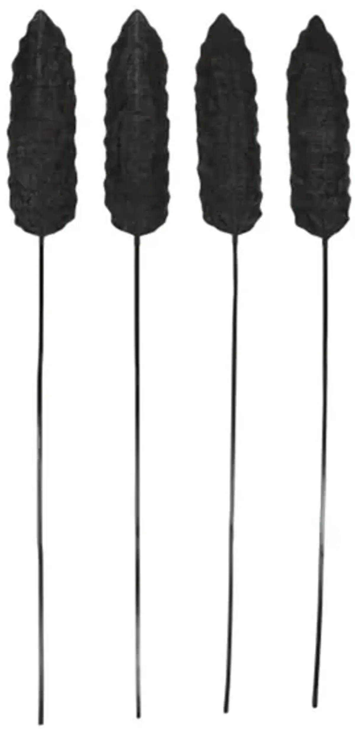 Set of 4 Black Bamboo Leaves 78"H