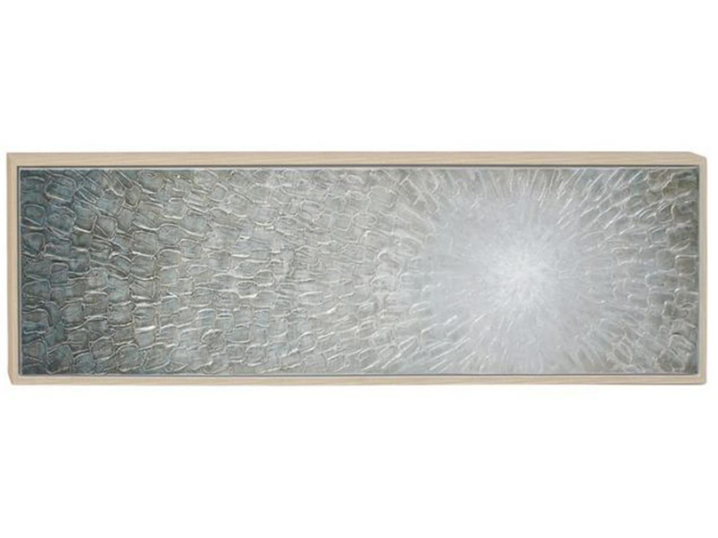 Blue and Silver Textured Flower Framed Canvas 71"W x 20"H