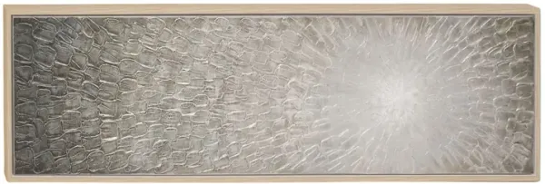 Blue and Silver Textured Flower Framed Canvas 71"W x 20"H
