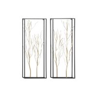 Set of 2 Gold Metal Branches Wall Décor 13"W x 36"H