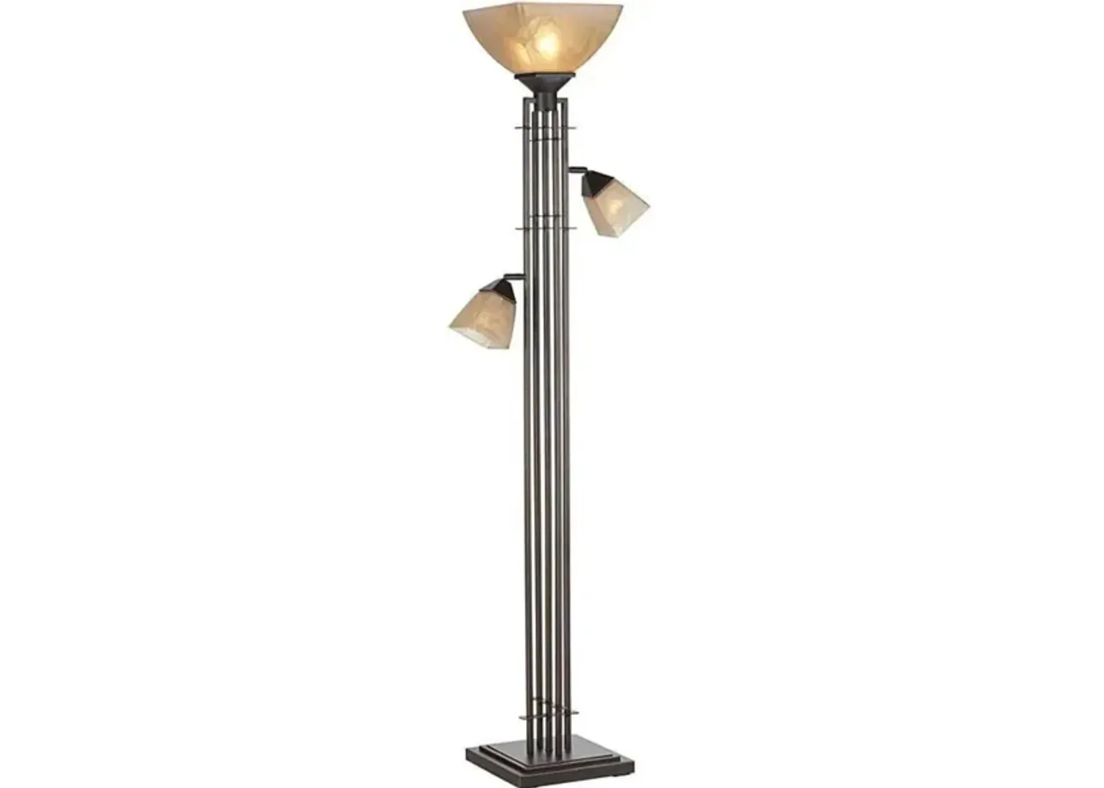 Metal Architectural Lines With 2 Reading Lights Torchiere 72"H