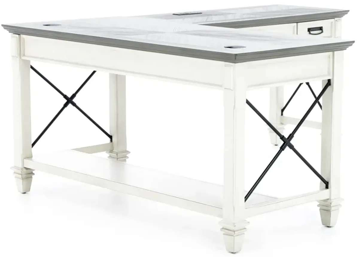 White Estate Writing L-Desk