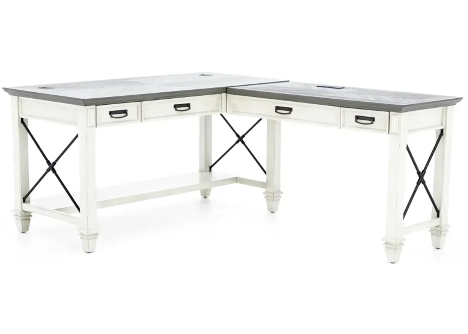 White Estate Writing L-Desk