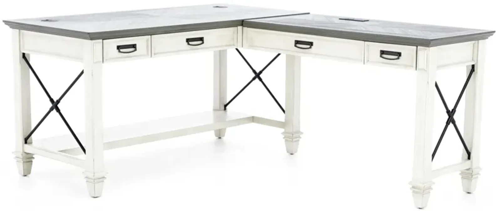 White Estate Writing L-Desk