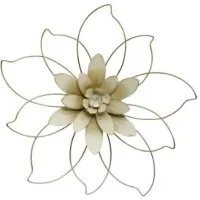 Gold and Ivory Metal Flower Wall Décor 20.5"