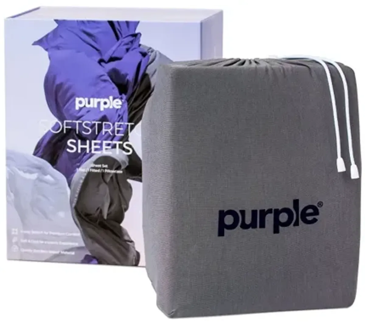 Purple Soft Stretch Queen Sheet-Stormy Grey