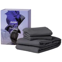 Purple Soft Stretch Queen Sheet-Stormy Grey