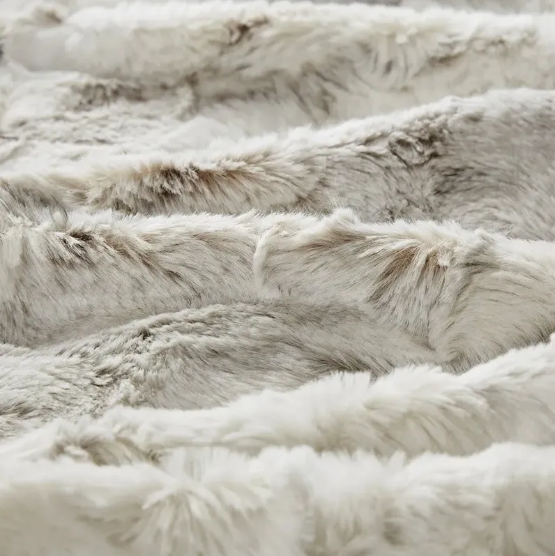 Natural Oversized Faux Fur Throw 60"W x 70"L