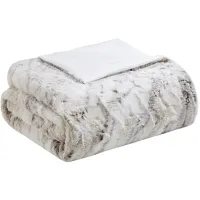 Natural Oversized Faux Fur Throw 60"W x 70"L