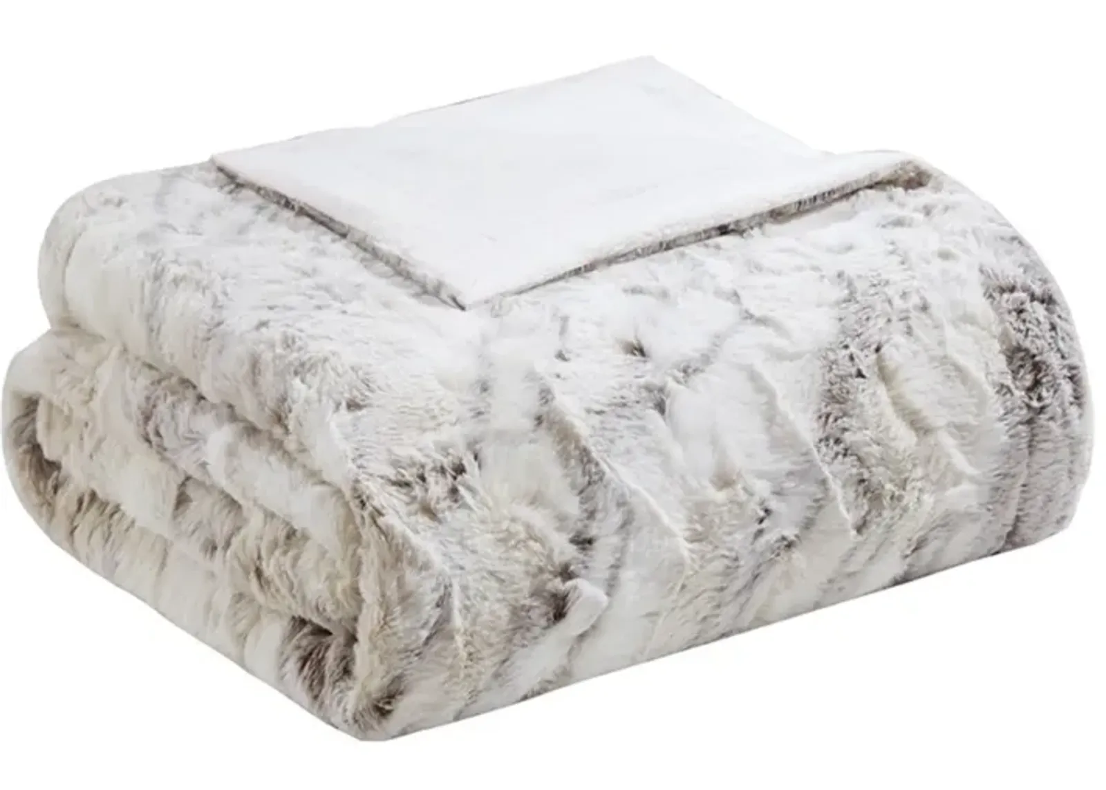 Natural Oversized Faux Fur Throw 60"W x 70"L