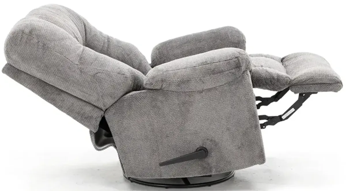 Geoff Swivel Rocker Recliner in Grey