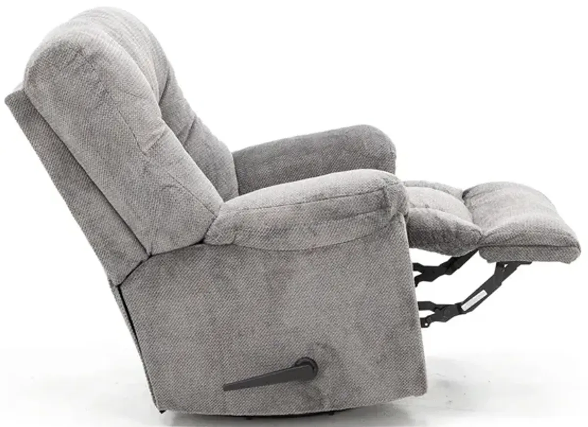 Geoff Swivel Rocker Recliner in Grey