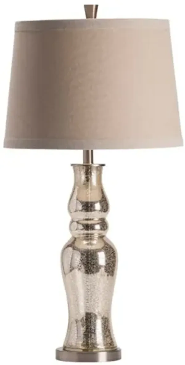 Silver Mercury Glass Table Lamp 34"H