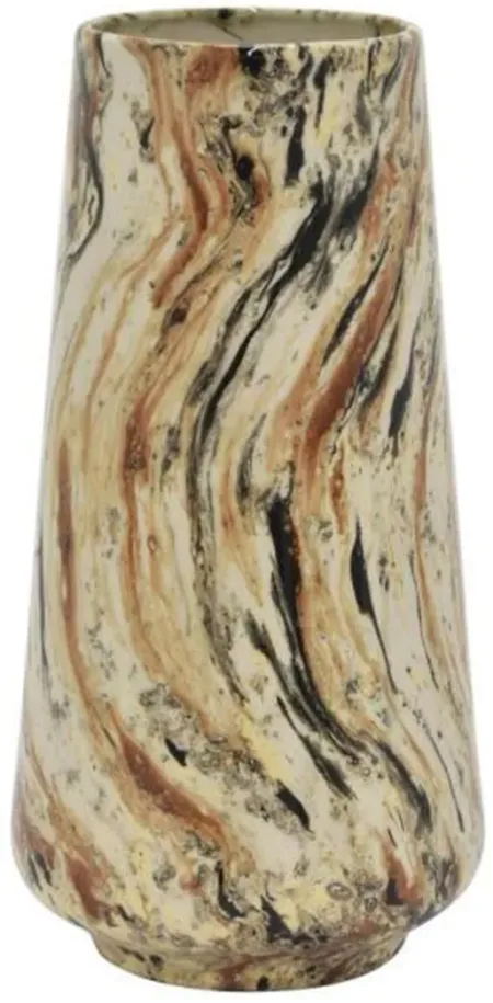 Medium Mocha Swirl Ceramic Vase 6"W x 12"H