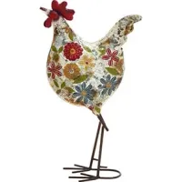 Floral Painted Rooster 10"W x 17"H