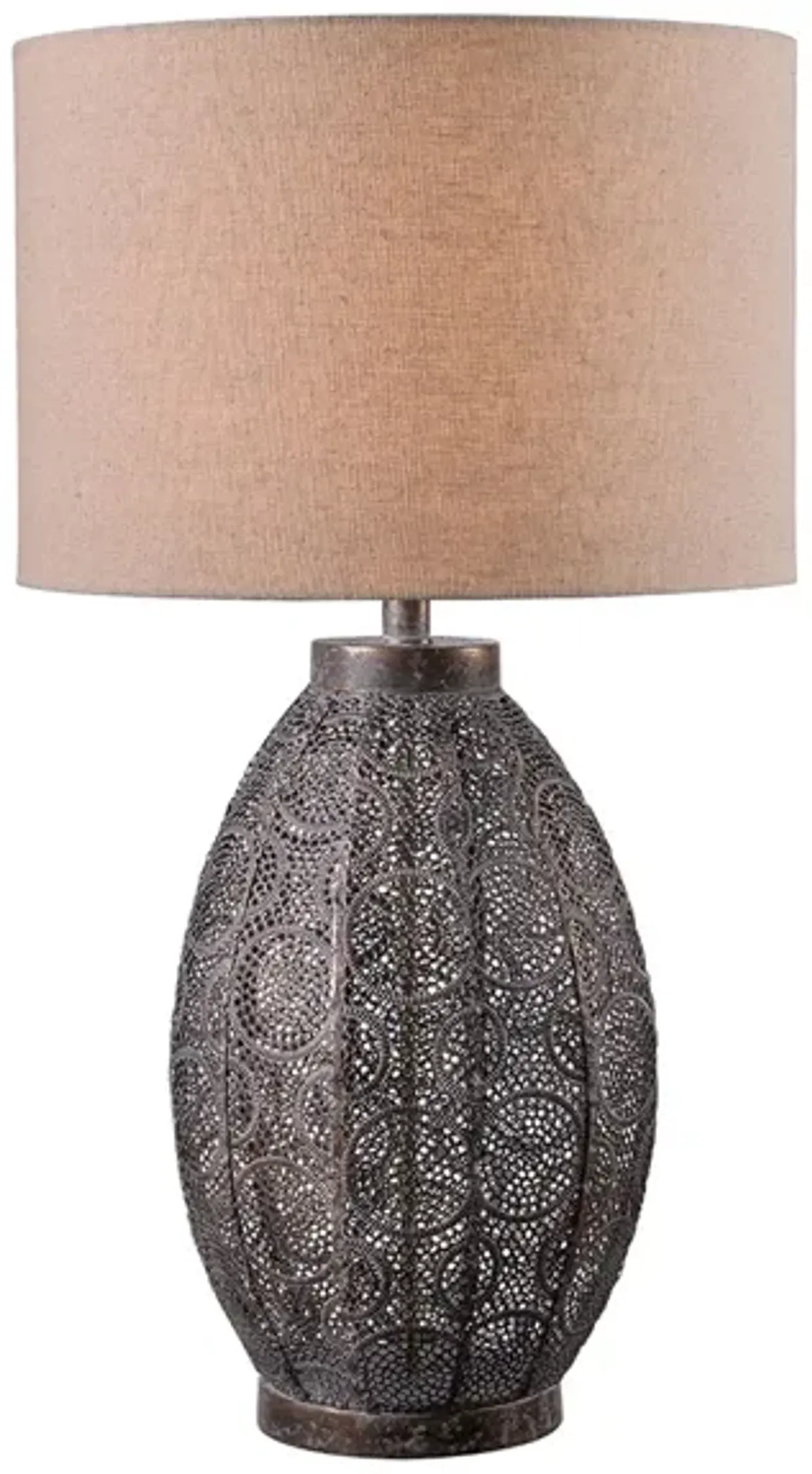 Metal Boho Pierced Table Lamp 29.5"H