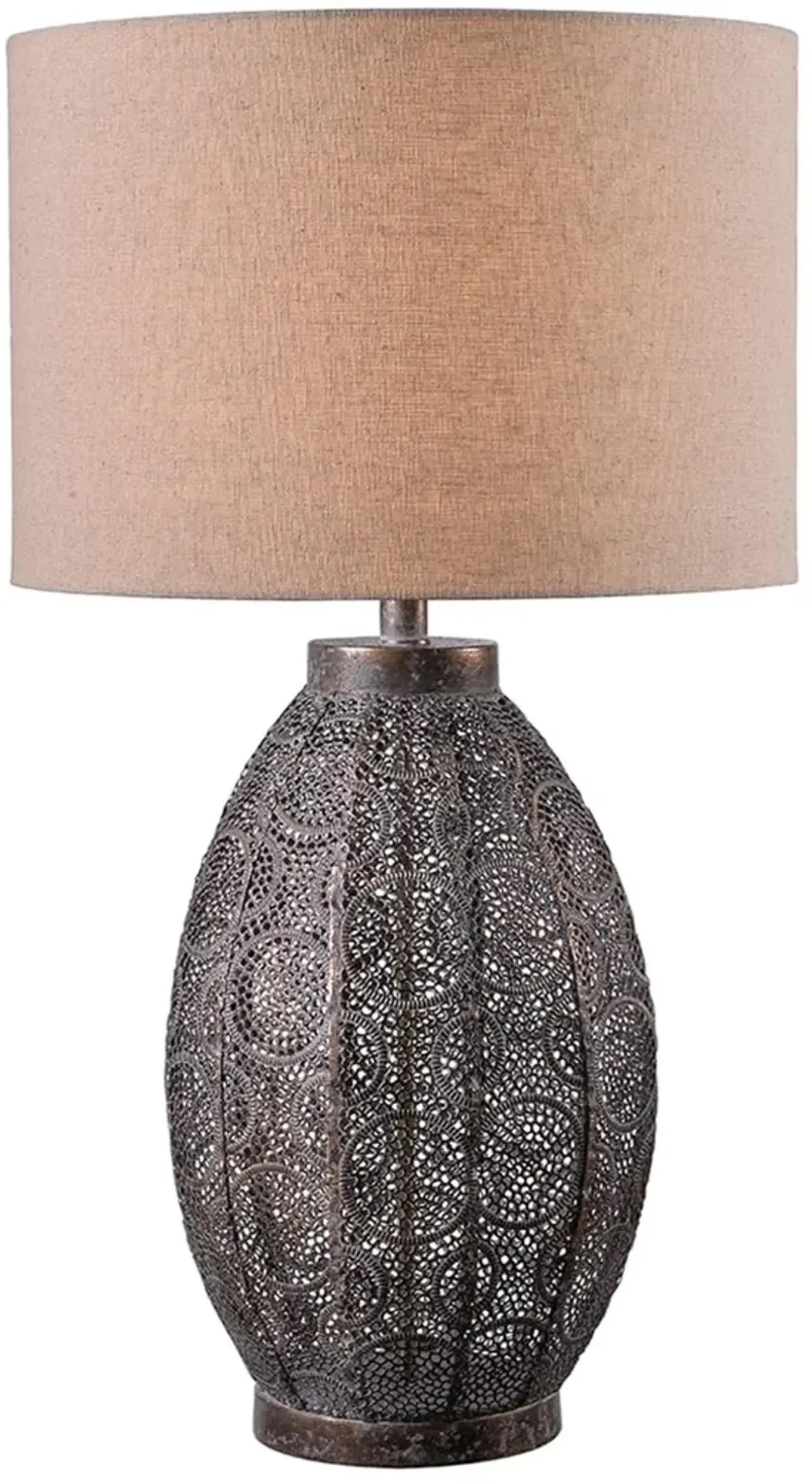 Metal Boho Pierced Table Lamp 29.5"H