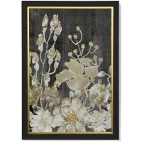 Black, Cream, and Yellow Floral II Framed Print 28"W x 40"H